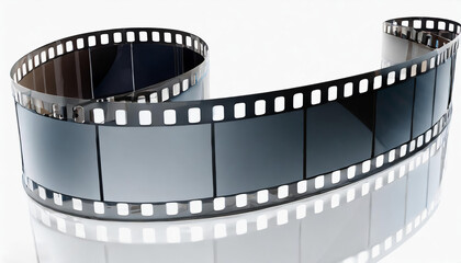curve 35 mm filmstrip, blank filmstrip frame, isolated white background