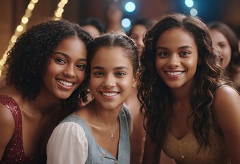 Obraz premium Blissful Bash: Sweet Girls Spreading Happiness at the Party