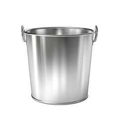 Metal bucket on white or transparent background