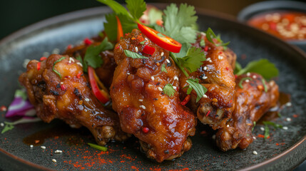 Fototapeta premium Freshly Grilled Chicken Wings