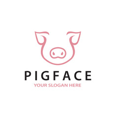 illustration of pig face isolated on white background