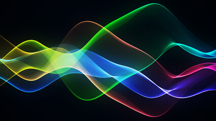 カラフルな波の背景。先進的な波のイメージ。テクノロジー。ハーモニー