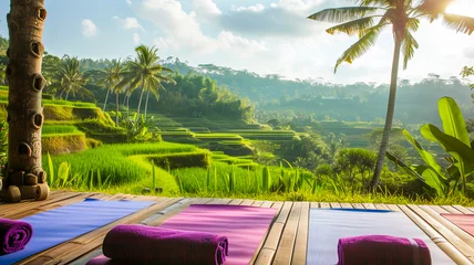 Gordijnen Yoga auf Bali © shokokoart