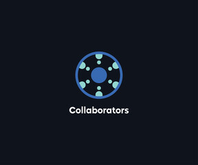 Modern minimalist logo for team collaborations - community peace circular logo design