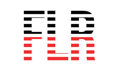 FLR three initial letter iconic line negative space minimal logo design vector template. monogram, abstract, wordmark, business, typography, minimalist, brand, company, flat, modern, unique, simple