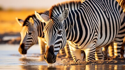 Herd of zebra eating glass field in etosha national park, namibia - obrazy, fototapety, plakaty