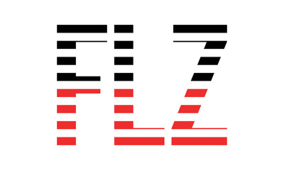 FLZ three initial letter iconic line negative space minimal logo design vector template. monogram, abstract, wordmark, business, typography, minimalist, brand, company, flat, modern, unique, simple