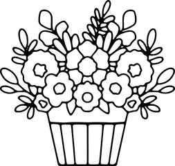 Spring, cute, children and flowers easter bunny hand painted illustration