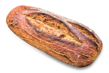 dunkles brot vor einem weißen hintergrund