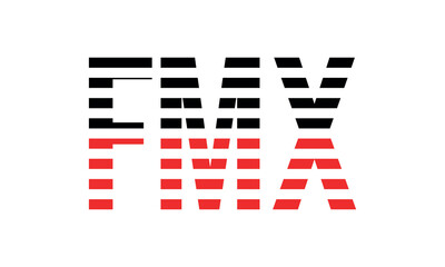 FMX three initial letter iconic line negative space minimal logo design vector template. monogram, abstract, wordmark, business, typography, minimalist, brand, company, flat, modern, unique, simple