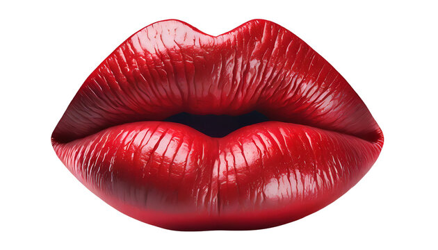 3d red women's lips