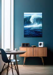 Surfing wave sea ocean art graphic background style illustration water summer blue design