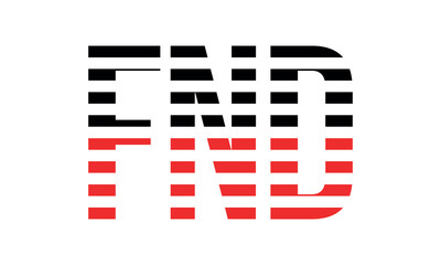 FND three initial letter iconic line negative space minimal logo design vector template. monogram, abstract, wordmark, business, typography, minimalist, brand, company, flat, modern, unique, simple