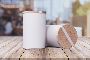 Two White Blank Coffee Box packaging mockup design