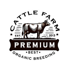 illustration  design logo vintage cattle farm