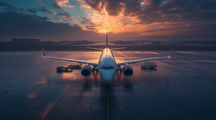 Passenger plane parked at the airport.