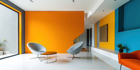 Fototapeta na wymiar Modern Minimalism: A Contemporary Interior with Clean Lines and Neutral Tones, Emanating Simplicity