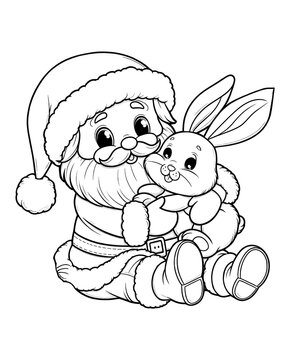 santa claus and rabbit