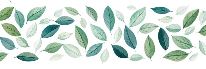 Fototapeta na wymiar Leaves of trees on white background watercolor
