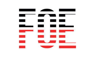 FOE three initial letter iconic line negative space minimal logo design vector template. monogram, abstract, wordmark, business, typography, minimalist, brand, company, flat, modern, unique, simple