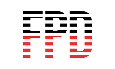 FPD three initial letter iconic line negative space minimal logo design vector template. monogram, abstract, wordmark, business, typography, minimalist, brand, company, flat, modern, unique, simple