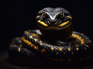 Fototapeta premium Studio Shot of Snake on Black