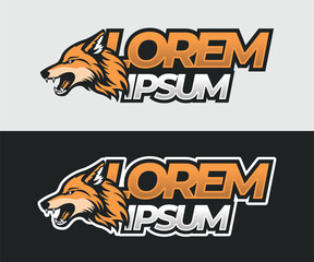 Fox head logo illustration, esport gamer team logo design, wolf head logo design