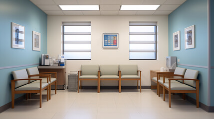 Hospital lobby lounge or dental clinic waiting room, make appointment with doctor healthcare concept .
