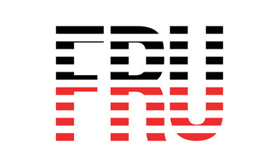 FRU three initial letter iconic line negative space minimal logo design vector template. monogram, abstract, wordmark, business, typography, minimalist, brand, company, flat, modern, unique, simple