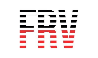 FRV three initial letter iconic line negative space minimal logo design vector template. monogram, abstract, wordmark, business, typography, minimalist, brand, company, flat, modern, unique, simple