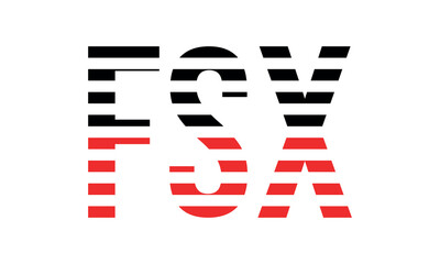 FSX three initial letter iconic line negative space minimal logo design vector template. monogram, abstract, wordmark, business, typography, minimalist, brand, company, flat, modern, unique, simple