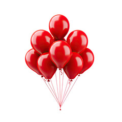 Bouquet of red balloons, cut out