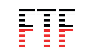 FTF three initial letter iconic line negative space minimal logo design vector template. monogram, abstract, wordmark, business, typography, minimalist, brand, company, flat, modern, unique, simple