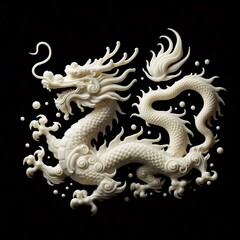 Obraz premium a chinese dragon made by milk liquid
