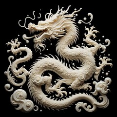 Fototapeta premium a chinese dragon made by milk liquid