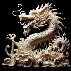 Obraz premium a chinese dragon made by milk liquid