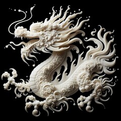 Obraz premium a chinese dragon made by milk liquid