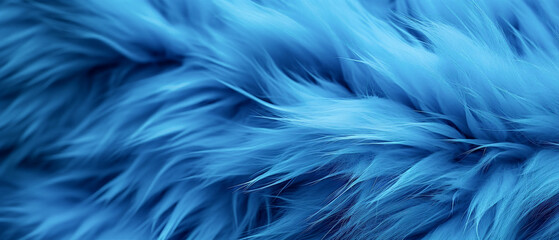 fondo de tejido suave de peluche con pelo largo azul con formas onduladas - obrazy, fototapety, plakaty