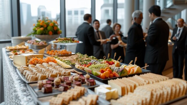 Business people networking at a corporate event