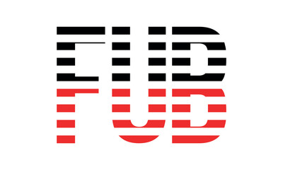 FUB three initial letter iconic line negative space minimal logo design vector template. monogram, abstract, wordmark, business, typography, minimalist, brand, company, flat, modern, unique, simple