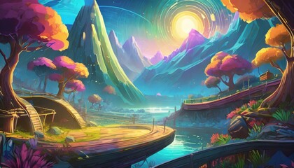 fantasy landscape with scene