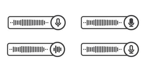 Voice notes icon set, vector illustration of voice message bubbles. chatroom. Record voice message for phone correspondence. Social media icon. Voice message icon. 