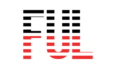 FUL three initial letter iconic line negative space minimal logo design vector template. monogram, abstract, wordmark, business, typography, minimalist, brand, company, flat, modern, unique, simple