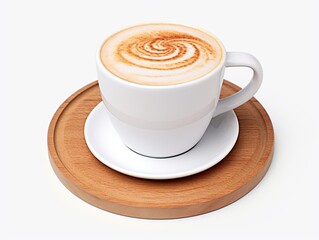 Irresistible cappuccino isolated on white, sparking your design creativity. generative AI