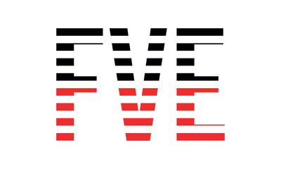 FVE three initial letter iconic line negative space minimal logo design vector template. monogram, abstract, wordmark, business, typography, minimalist, brand, company, flat, modern, unique, simple