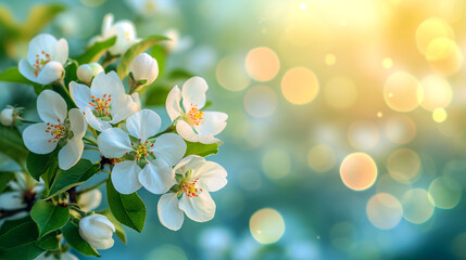 Spring Background.Spring flowers.Blossom tree over nature background.