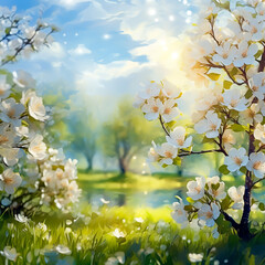 Soft focus Cherry Blossom or Sakura flower on nature background.Sakura is a plant familiar to Japanese culture.