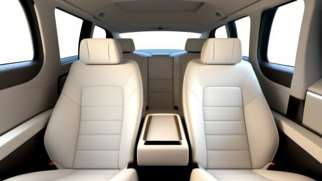 white leather interior of a car ai generated