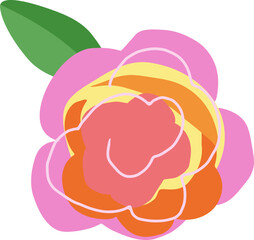 spring cute flower rose element hand drawn illustration