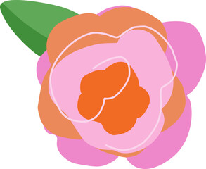 spring cute flower rose element hand drawn illustration